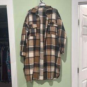 Plaid Oversized Shirt Jacket